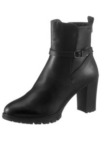 Tamaris Damen Stiefelette, Gr. 41, schwarz, Leder, elegant, Schuhe, mit feiner Zierschnalle