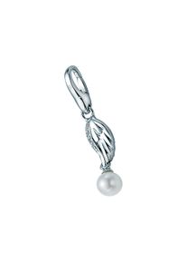 Damen Charm Flügel "Flügel mit Zirkonia und Süßwasser Perle, Silber 925", silber, Giorgio Martello MILANO, Silber 925 (Sterlingsilber), Charms
