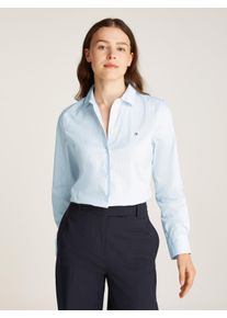 Tommy Hilfiger Damen Hemdbluse "ESS POPLIN REGULAR SHIRT", blau, klassisch, Gr. 36, gestreift, Popeline, Obermaterial: 69% Baumwolle, 27% Polyamid,