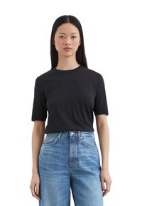 Marc O'Polo MARC O'POLO Damen T-Shirt "aus TENCEL Lyocell-Baumwolle-Mix", blau, Basic, Gr. XS, unifarben, Obermaterial: 67% Lyocell, 33% Baumwolle, Shirts
