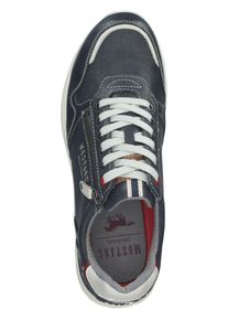 Mustang Shoes Herren Schnürschuh "Mustang Shoes Halbschuhe Lederimitat", Gr. 44, blau, Lederimitat, casual, Schuhe