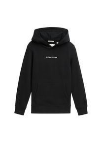 Tom Tailor Jungen Hoodie, schwarz, modisch, Gr. 128, Sweatware, Obermaterial: 100% Baumwolle, Sweatshirts, mit Logo-Print