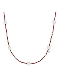 Damen Collier "mit Süßwasser-Perlen und Ziersteinen, Silber 925", 90cm, Silber 925 (Sterlingsilber), silber, Giorgio Martello MILANO, Silber 925