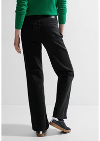 Cecil Damen Gerade Jeans, schwarz, casual, Gr. 30, unifarben, Jeans, 75% Baumwolle, 23% Polyester, 2% Elasthan, Jeans, High Waist