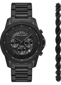Armani Exchange Herren Chronograph, schwarz, Armbanduhren, Quarzuhr, Armbanduhr, Herrenuhr, Stoppfunktion, Geschenkidee