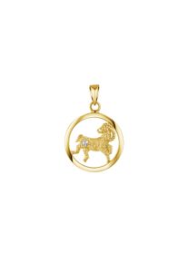 Vivance Damen Ketten-Anhänger "925/- Sterling Silber vergoldet Widder Monatsstein", ONE-SIZE, Silber 925 (Sterlingsilber), 1,0 g, gelb, Silber 925