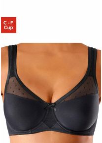 Nuance Damen Minimizer-BH, Gr. 105, schwarz, Microtouch, Netz, Obermaterial: 71% Polyamid, 29% Elasthan, klassisch, BHs, mit Bügel und wattierten
