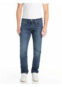 Replay Herren Straight-Jeans "GROVER"dunkelblau 924, casual, Gr. 32, Denim/Jeans, Obermaterial: 99% Baumwolle, 1% Elasthan, Jeans, in vielen