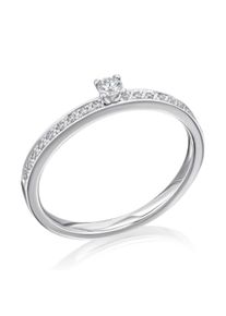 ONE ELEMENT Damen Diamantring, 60, Weißgold 585-Diamanten, silber, Weißgold 585, Diamanten, Fingerringe, Damen Gold Schmuck Memoire mit Center