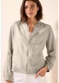 Cecil Damen Blousonpumice beige, casual, Gr. XXL, unifarben, Web, Obermaterial: 100% Leinen, Jacken, mit Reißverschluss und als Leinen