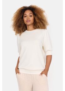 soyaconcept Damen Shirtbluse "SC-BANU 83", beige, modisch, Gr. S, unifarben, Sweatware, Obermaterial: 48% Modal, 48% Polyester, 4% Elasthan, Blusen