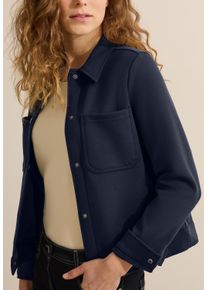Cecil Damen Sweatjacke, blau, casual, Gr. XXL, unifarben, Sweatware, Obermaterial: 74% Polyester, 20% Viskose, 6% Elasthan, Sweatjacken, mit