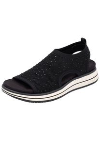 Remonte Damen Schaftsandalette "Remonte Sandalen Textil", Gr. 42, schwarz, Textil, casual, Schuhe