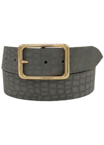 AnnaMatoni Damen Ledergürtel, grau, elegant,feminin,klassisch,modisch, Gr. 105, unifarben, Kroko-Optik, Leder, Gürtel