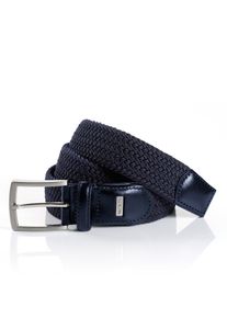 MONTI Damen Ledergürtel "HAMBURG", blau, casual, Gr. 100, Materialmix, Gürtel, 3,5 cm breit, Elastischer Flechtgürtel, Casual-Business-Sportiv