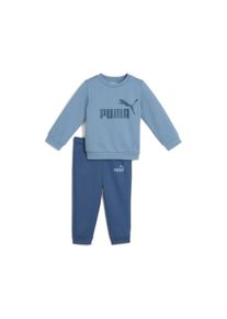Puma Kinder Trainingsanzug "MINICATS ESS CREW SET FL INF", blau, sportlich, Gr. 62, unifarben, Fleece, Obermaterial: 68% Baumwolle, 32% Polyester,