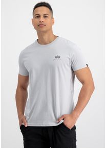 Herren Rundhalsshirt "BASIC T SMALL LOGO", grau, modisch, Gr. XXXL, Alpha Industries, bedruckt, Single Jersey, Obermaterial: 100% Baumwolle, Shirts