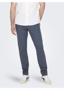 Only & Sons ONLY & SONS Herren Anzughose "ONSMARK PETE SLIM DOBBY 0058 PANT NOOS", blau, Basic, Gr. 33, Obermaterial: 88% Baumwolle, 9% Polyester, 3% Elasthan,