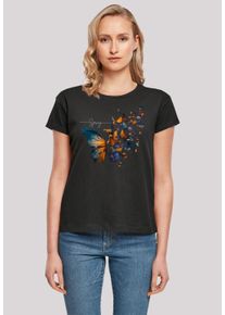 F4NT4STIC Damen T-Shirt "Schmetterling", schwarz, casual, Gr. M, Obermaterial: 100% Baumwolle, Shirts, Print