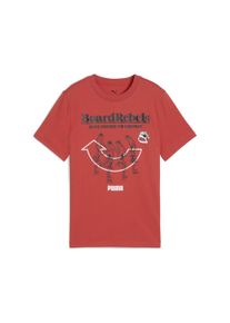 Puma Kinder T-Shirt "Mid 90s Graphic T-Shirt Jungen"rot fire, Gr. 128, bedruckt, Obermaterial: 100% Baumwolle; Rippe: 29% Polyester, 71% Baumwolle,