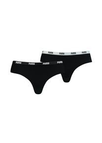 Puma Damen Brasilslip "Puma WOMEN MICROFIBER BRAZILIAN 2P HANG", Gr. S, schwarz, Microfaser, Obermaterial: 83% Polyamid, 17% Elasthan, Unterhosen,