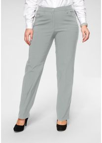 KjBRAND Damen Stretch-Hose "Babsie Bengaline: Bequemer Oberschenkel", silber, Basic, Gr. 42, Web, Obermaterial: 80% Viskose, 17% Polyamid, 3%