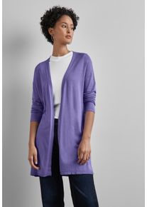 Street One Damen Strickjacke, lila, casual, Gr. 42, unifarben, Stoff, 70% Viskose, 30% Nylon, Strickjacken, verschlusslos