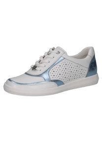 Caprice Damen Plateausneaker, Gr. 36, blau, Leder, sportlich, Schuhe, Freizeitschuh, Halbschuh, Schnürschuh mit Perforation