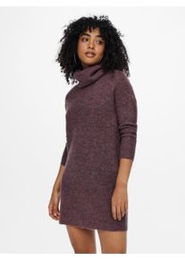 Only Damen Strickkleid "ONLJANA L/S COWLNCK DRESS", lila, casual, Gr. S, meliert, Rippstrick, Obermaterial: 62% Polyacryl, 15% Nylon, 13% Polyester,
