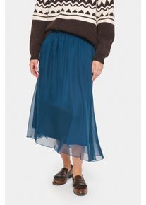 Saint Tropez Damen Midirock "CoralSZ Skirt", grau, feminin, Gr. L, unifarben, Web, Obermaterial: 100% Polyester, Röcke, aus Chiffon