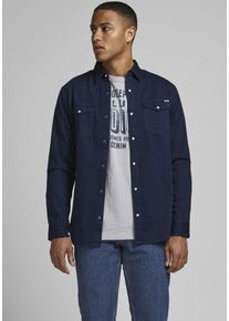 Jack & Jones JACK & JONES Herren Jeanshemd "SHERIDAN SHIRT", blau, Gr. XXL, Web, Obermaterial: 100% Baumwolle, Hemden
