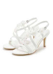 Lascana Damen High-Heel-Sandalette "Sommerschuh", Gr. 37, weiß, Obermaterial: 100% Textilmaterial. Futter: 100% Lederimitat. Laufsohle: 100%