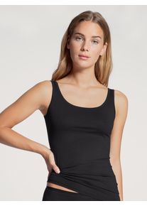 Calida Damen Unterhemd "Natural Comfort", Gr. M, schwarz, Single Jersey, Obermaterial: 92% Baumwolle, 8% Elasthan, unifarben, casual, Unterhemden,