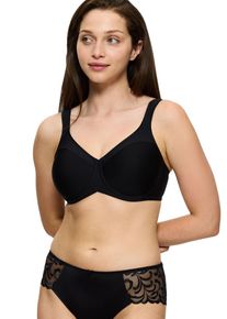 Triumph Damen Minimizer-BH "Modern Soft+Cotton W01", Gr. 85, schwarz, Microtouch, Obermaterial: 44% Polyamid, 35% Baumwolle, 21% Elasthan, klassisch,