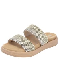 Remonte Damen Pantolette "Remonte Pantoletten Lederimitat", Gr. 39, beige, Lederimitat, casual, Schuhe