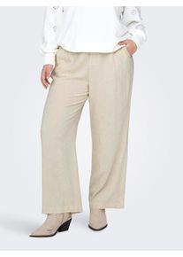 Only CARMAKOMA Damen Anzughose "CARAGNES MW LINEN BL MEL PANT TLR", grau, casual, Gr. 44, Web, Obermaterial: 83% Viskose, 17% Leinen, Hosen