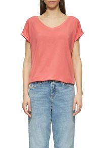 QS Damen T-Shirt, rot, Gr. XXL, unifarben, Obermaterial: 70% Modal, 30% Polyester, Shirts, mit V-Ausschnitt