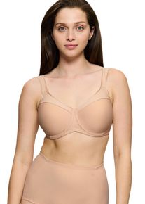 Triumph Damen Minimizer-BH "Modern Soft+Cotton W01", Gr. 95, beige, Microtouch, Obermaterial: 44% Polyamid, 35% Baumwolle, 21% Elasthan, klassisch,