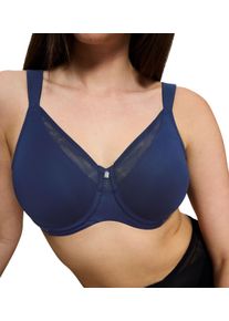 Triumph Damen Minimizer-BH "True Shape Sensation W01", Gr. 70, blau, Jersey, Tüll, Obermaterial: 65% Polyamid, 26% Elasthan (LYCRA), 9% Polyester,