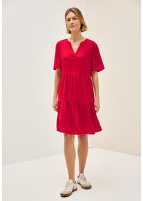 Cecil Damen Sommerkleidglazed apple rot, casual, Gr. S, unifarben, Stoff, 95% Viskose, 5% Nylon, Kleider, in Unifarbe