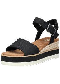 Toms Shoes TOMS Damen Keilsandalette "TOMS Sandalen Textil", Gr. 37, schwarz, Textil, casual, Schuhe