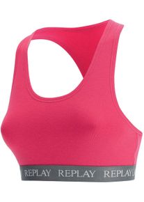 Replay Damen Bustier "LADY RACERBACK BRA", Gr. M, pink, Obermaterial: 50% Viskose, 45% Baumwolle, 5% Elasthan, unifarben, sportlich, BHs, mit