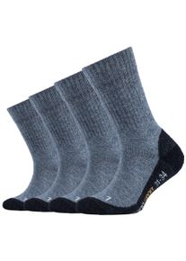 Camano Kinder Funktionssocken "function", Gr. 35, blau, Materialmix, meliert, Socken, mit verstärkten Belastungszonen an Ferse und Spitze