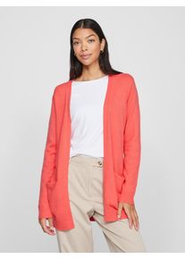 Vila Damen Strickjacke "VIRIL OPEN L/S KNIT CARDIGAN - NOOS", rot, modisch, Gr. S, meliert, Strick, Obermaterial: 50% Viskose, 27% Nylon, 23%