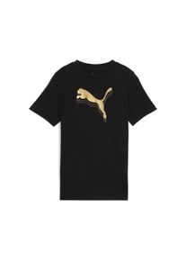 Puma Kinder T-Shirt "ESS METALLIC TEE G"Puma schwarz, metallic gold, sportlich, Gr. 176, bedruckt, Jersey, Obermaterial: 100% Baumwolle, Shirts