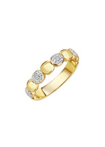 Vivance Damen Fingerring "925 Sterling Silber vergoldet Zirkonia weiß", 054 (17,2), Silber 925 (Sterlingsilber), bunt, Silber 925 (Sterlingsilber),