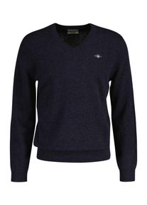 Gant Herren V-Ausschnitt-Pullover "EXTRAFINE LAMBSWOOL V-NECK", blau, casual, Gr. XXXL, Feinstrick, Obermaterial: 90% Wolle, 10% Polyamid, Pullover,