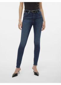 Véro Moda VERO MODA Damen Skinny-fit-Jeans "VMSOPHIA HR SKINNY JEANS RI390 GA NOOS", blau, modisch, Gr. S, unifarben, Denim/Jeans, Obermaterial: 92% Baumwolle,