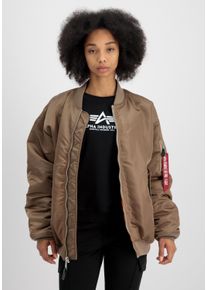 Damen Bomberjacke "Alpha Industries Women - Bomber Jackets MA-1 Core W", grau, Gr. XS, Alpha Industries, Obermaterial: 100% Nylon, Futter: 100%