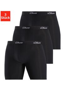 s.Oliver Herren Langer Boxer "Boxershorts für Herren", Gr. S, schwarz, Jersey, Obermaterial: 92% Baumwolle, 8% Elasthan, unifarben, Unterhosen, mit